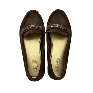 Coach Fortunata Brown Suede Loafers With Gold-Tone Horsebit Hardware 🤎